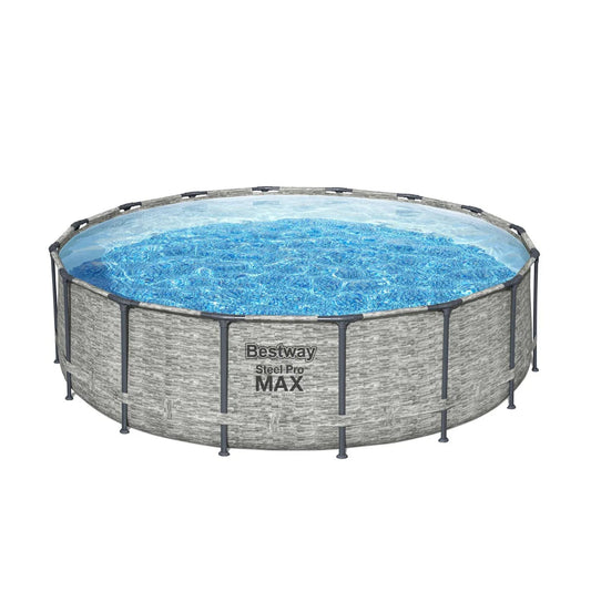 Piscina Bestway Redonda SteelPro Max Gris Piedra 4.88MX1.22M